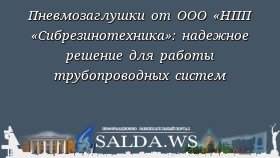 Пневмозаглушки от ООО «НПП «Сибрезинотехника»: надежное решение для работы трубопроводных систем